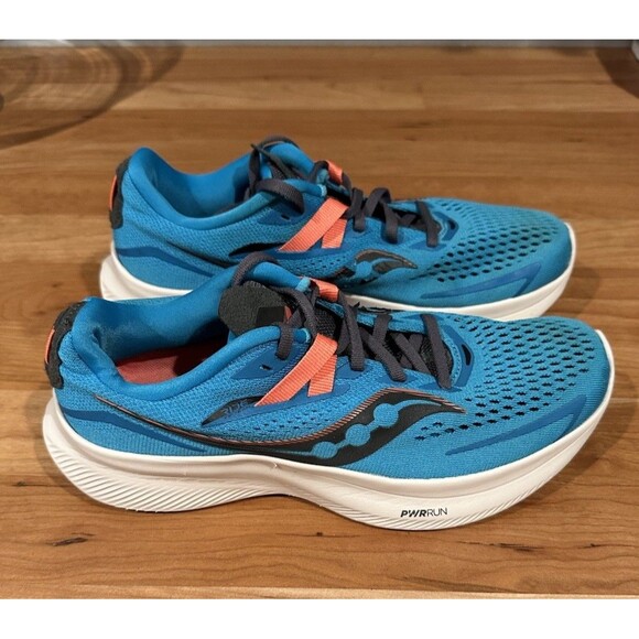Saucony Ride 15 Womens Running Walking Shoes Blue Athletic Sneakers Size 7 - Picture 5 of 10